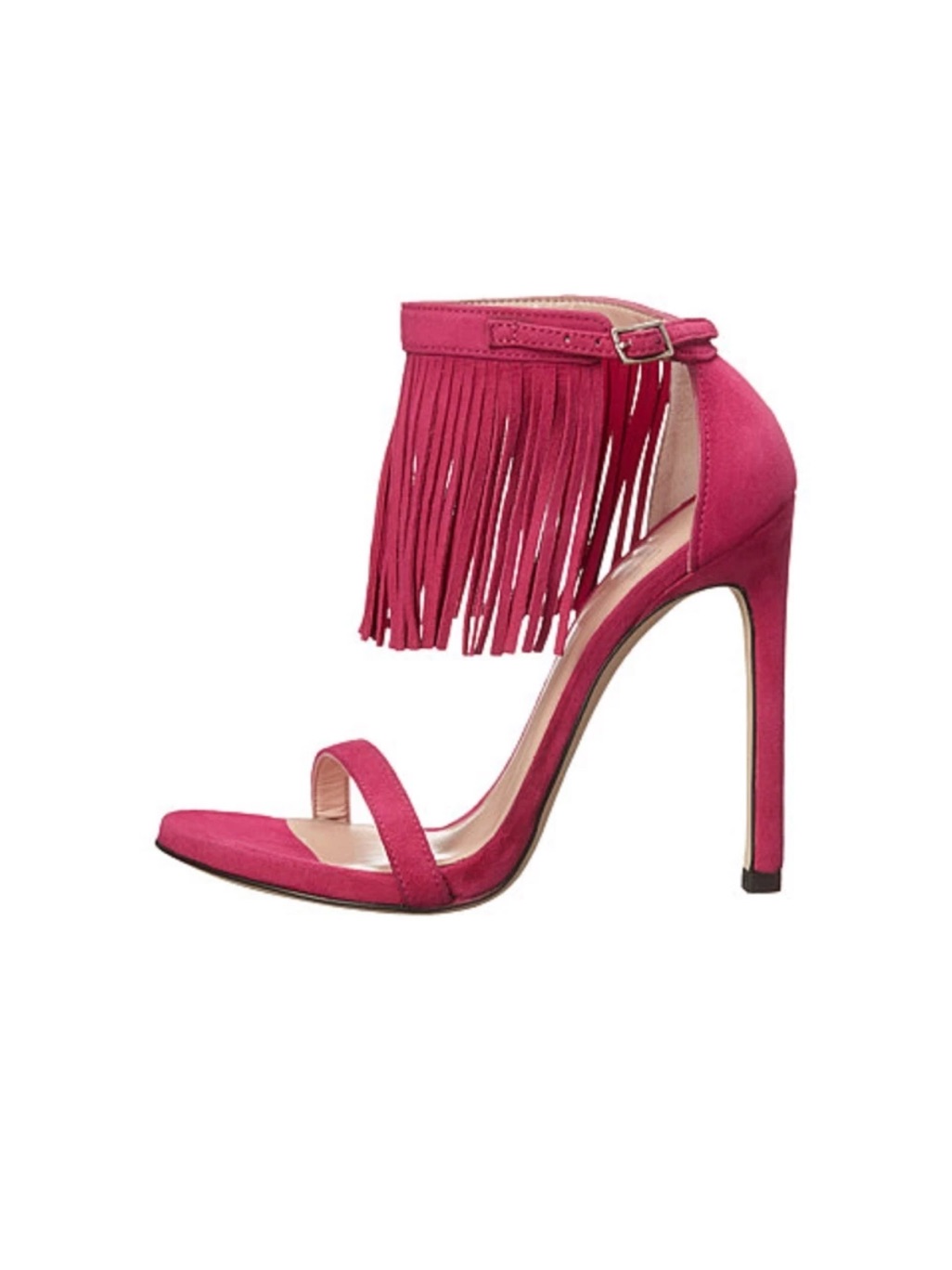 Nwt Stuart Weitzman Lovefringe Sandal Heel Stiletto Geranium Sz 5.5